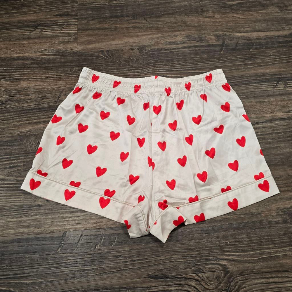 Show Me Your Mumu Queen of Hearts PJ Shorts XS Red Heart Satin New - Picture 8 of 9